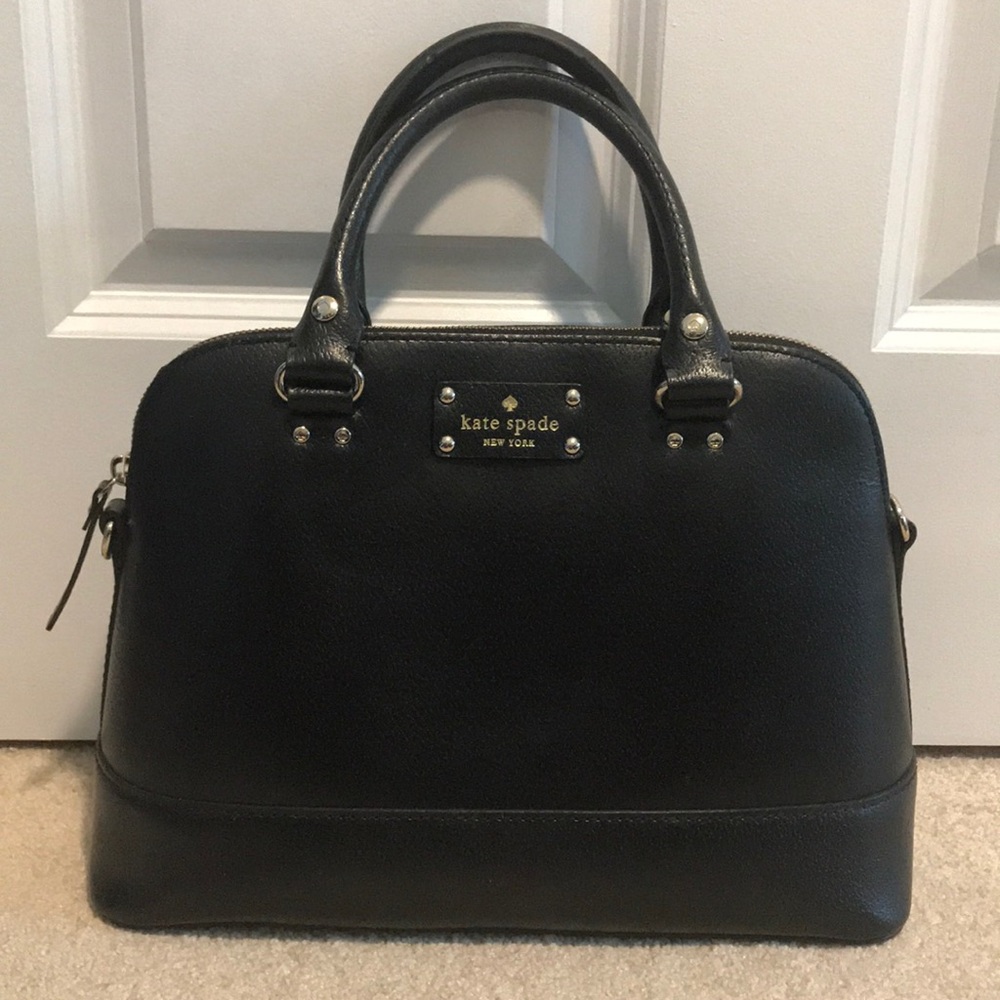 Kate Spade Black Leather Satchel Purse Handbag
